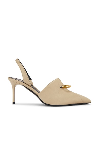 BALMAIN Piercing Slingback Pump in Sand