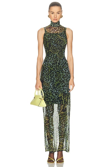 Print Net Maxi Dress