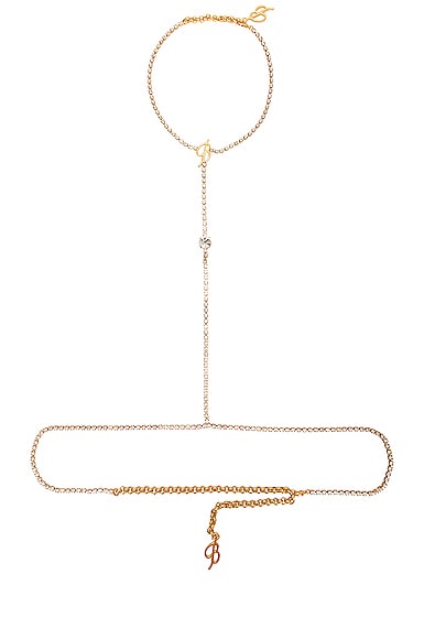 Blumarine Body Chain In Oro Satinato & Crystal