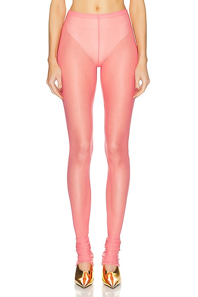 Blumarine Tulle Leggings in Pink Peony