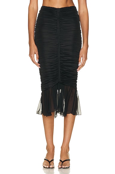 Ruched Midi Skirt