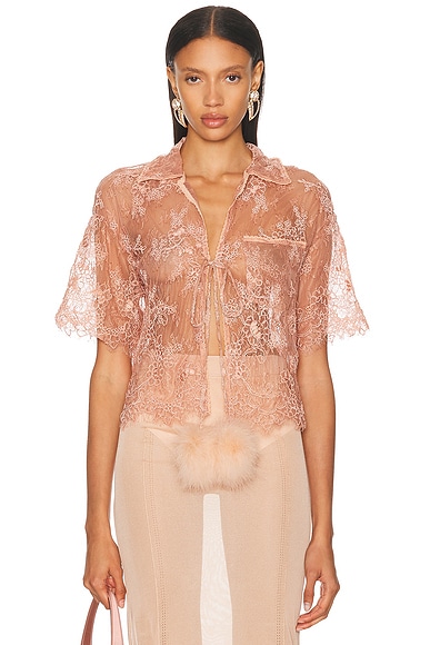 Short Sleeve Lace Blouse