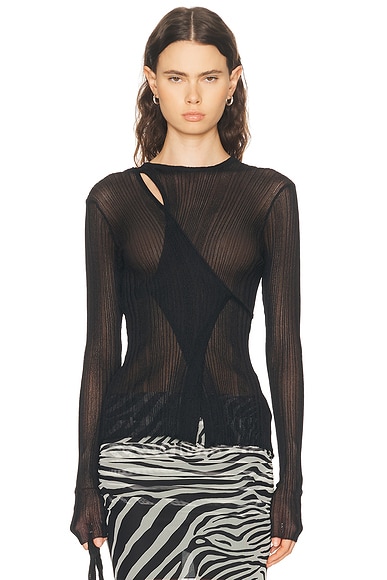 Blumarine Long Sleeve Top in Black