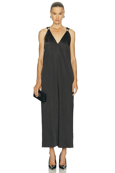 Brandon Maxwell Keke Long Dress in Black