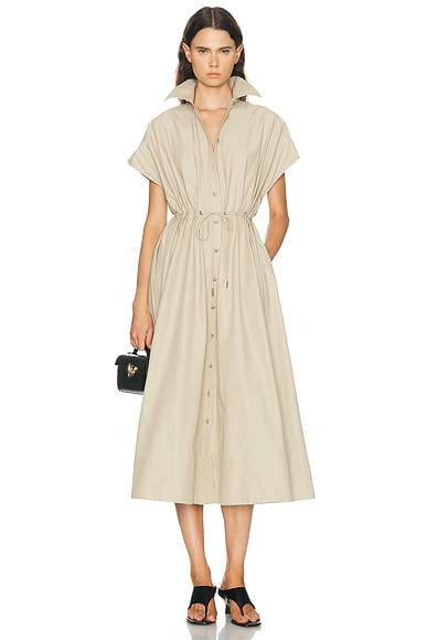 Brandon Maxwell Blake Shirt Dress in Dune