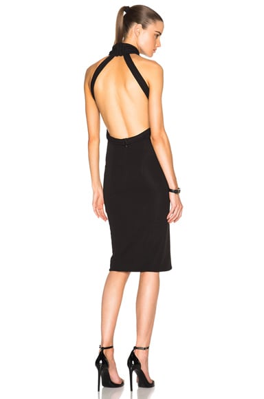 Brandon Maxwell Halter Midi Dress in Black | FWRD