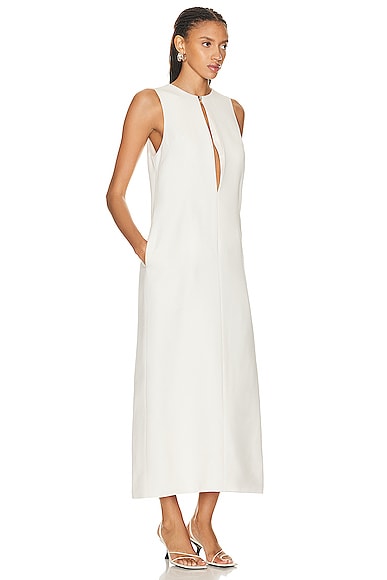 Shop Brandon Maxwell The Kim Dress In Egret