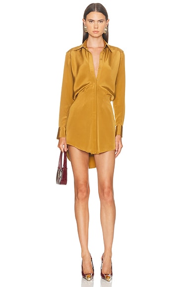 Brandon Maxwell The Vera Shirtdress in Dried Tobacco