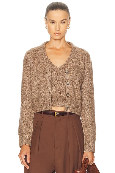 Brandon Maxwell Sloane Cardigan in Marled Brown