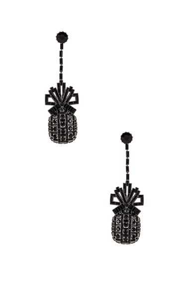 Metal & Swarovski Pineapple Drop Earrings