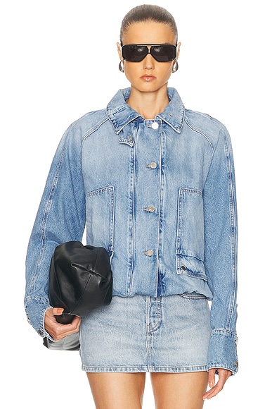 Mugler Denim Jacket in Laser Printed Star | FWRD