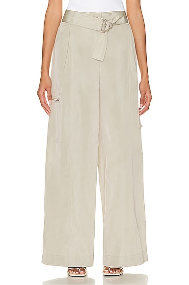 Brandon Maxwell Kinslee Cargo Pant in Taupe