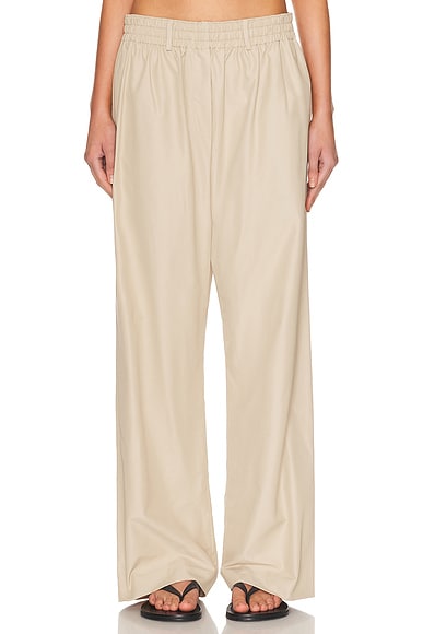 Brandon Maxwell Teagan Relaxed Fit Pant in Dune