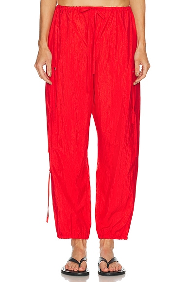 Brandon Maxwell Scout Cargo Pant in Red