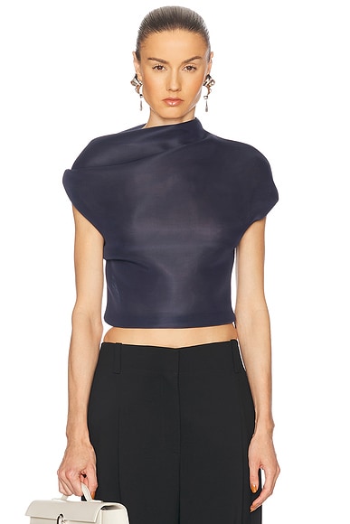Brandon Maxwell The Helene Top in Navy