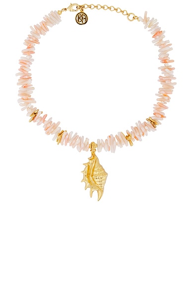 ben-amun for FWRD Shell Necklace in Peach & Ivory