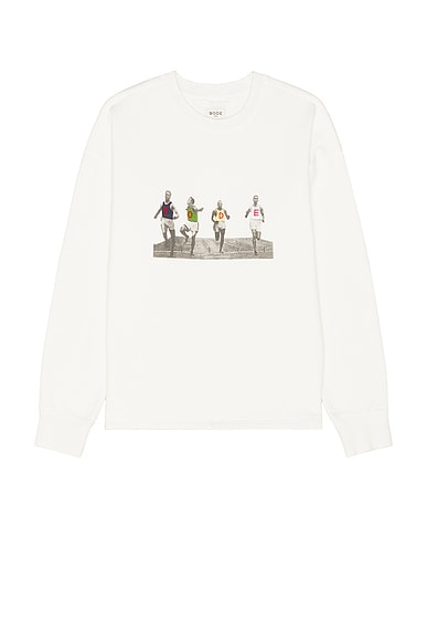 BODE Finish Line Crewneck in Cream