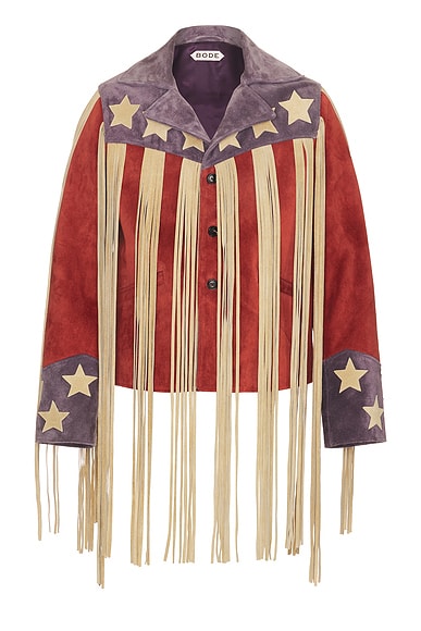 BODE Flag Fringe Jacket in Red, White, & Blue