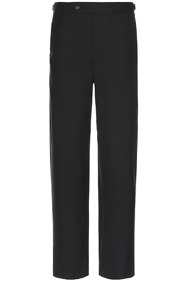 BODE Tropical Wool Side Buckle Trousers in Black | FWRD