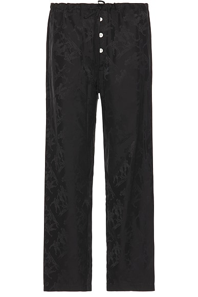 BODE Football Jacquard Pajama Pants in Black