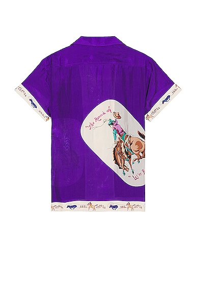 Shop Bode Round Up Short Sleeve Shirt In Violet