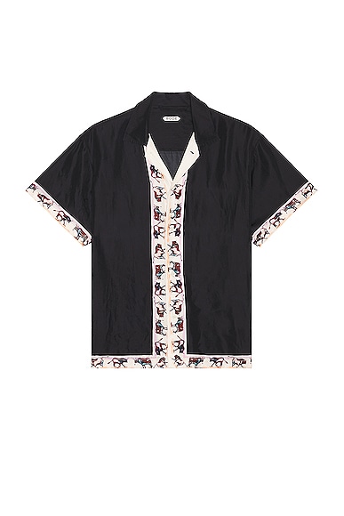 Shop Bode Taureau Short Sleeve Shirt In Black