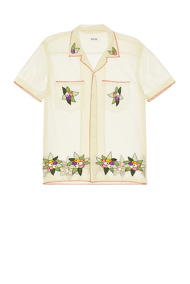 Embroidered Suncherry Short Sleeve Shirt