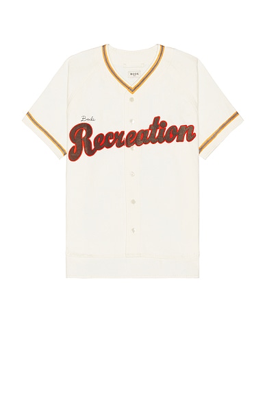BODE Baseball Shirt in White Multi