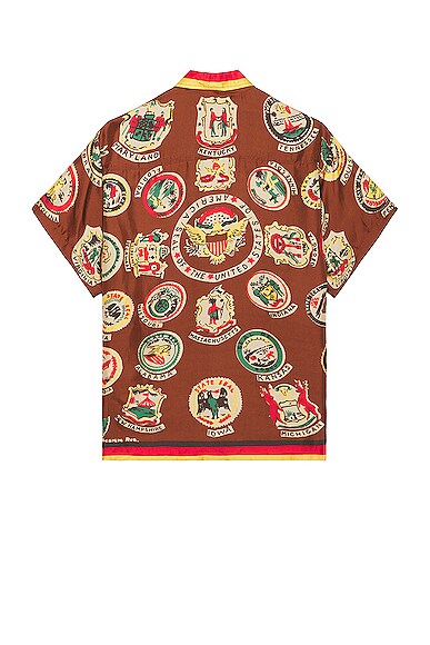 Shop Bode State Seal Short Sleeve Shirt In Multi