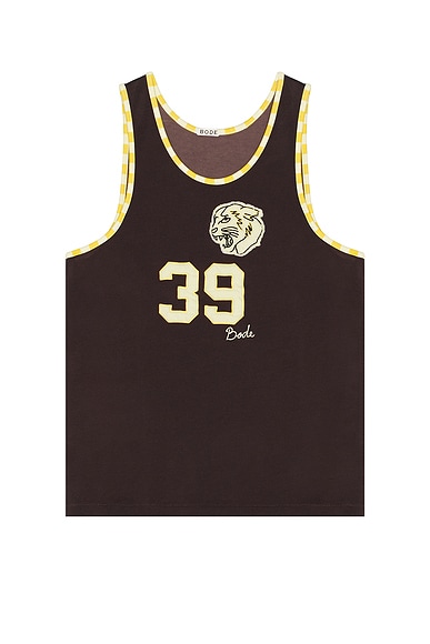 BODE Bobcat Singlet Tank Top in Brown Black
