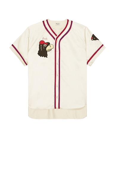 BODE Redtail Baseball Shirt in Cream & Multi