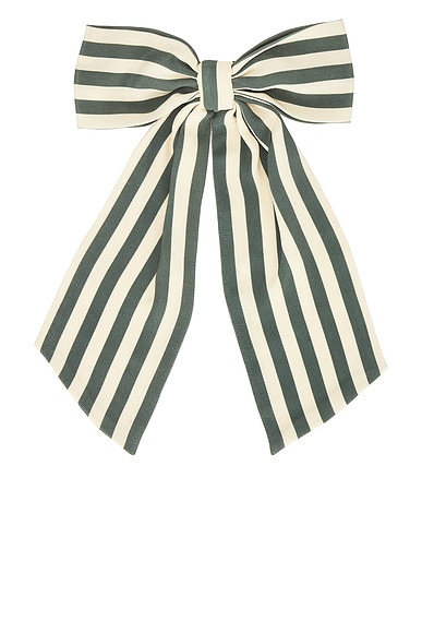 Soda Stripe Bow Barrette