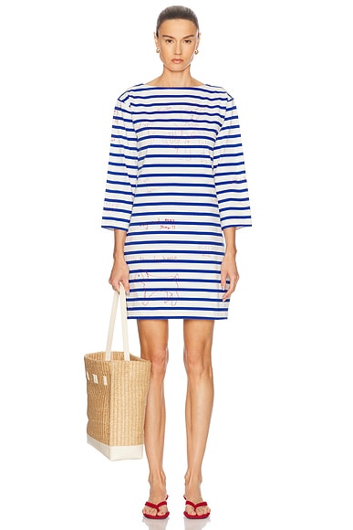 BODE Margate Dress in Blue Multi