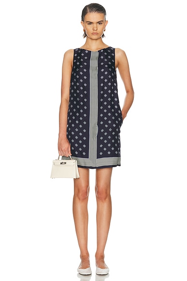 BODE Foyer Diamond Dress in Navy Blue