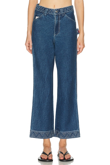 Embroidered Knolly Brook Straight Leg