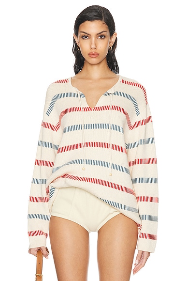 BODE Bay Stripe Sweater in Cream & Multi