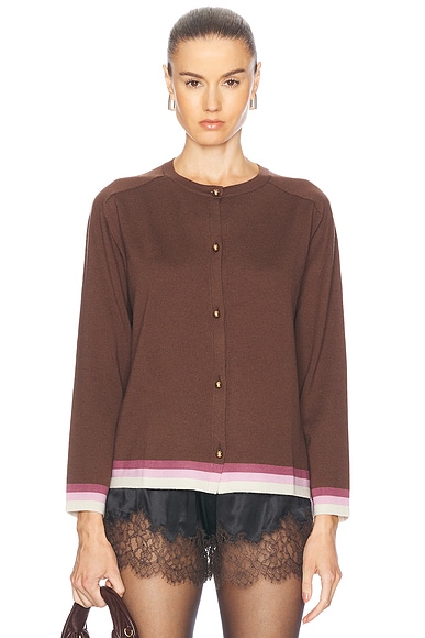BODE Fairground Cardigan in Brown Multi