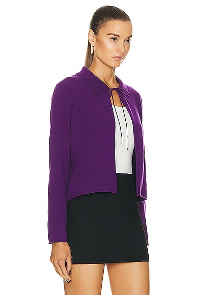 Bode Lodge Cardigan In Plum