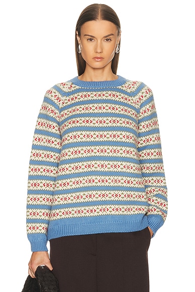 BODE Wedgewood Sweater in Blue Multi