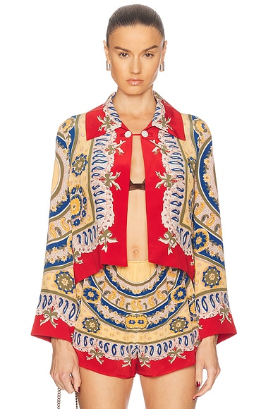 BODE Bricolage Jacket in Red Multi