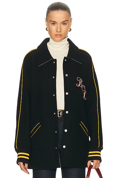 BODE Monogram Snap Reversible Jacket in Black Multi