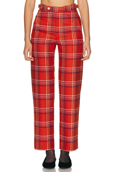 BODE Gable Plaid Trouser in Red
