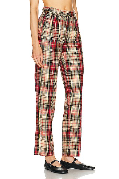 Shop Bode Truro Plaid Trouscer In Red