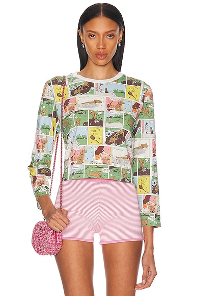 BODE Comic Strip Long Sleeve Top in Multi