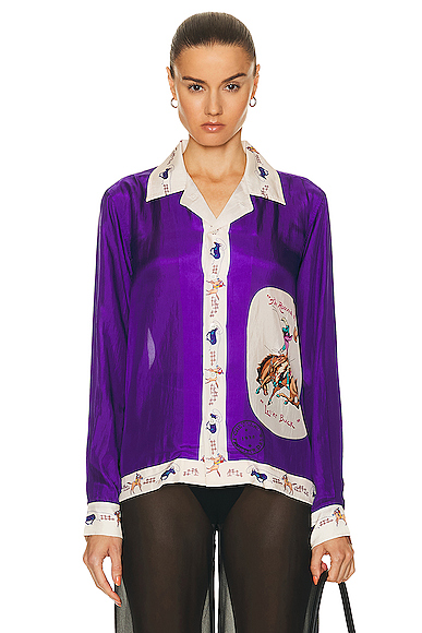 Round Up Long Sleeve Shirt in Purple