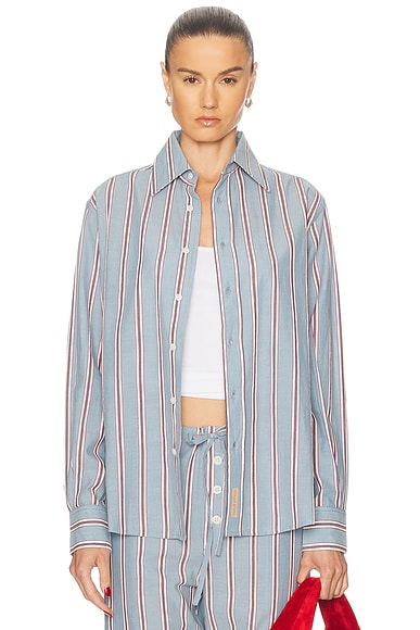 BODE Regatta Stripe Shirt in Blue Multi