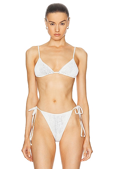 Bond Eye Luana Triangle Bikini Top In Coconut Milk