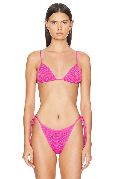 Shop Bond Eye Luana Triangle Bikini Top In Wildberry