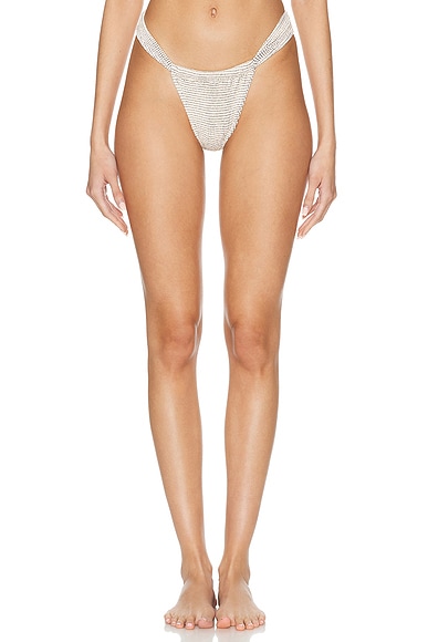 Bond Eye By Georgia Fowler Georgia Brief Bikini Bottom in White Lurex