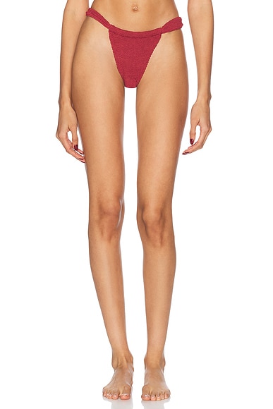 Bond Eye Georgia Brief Bikini Bottom in Carmine Recycled